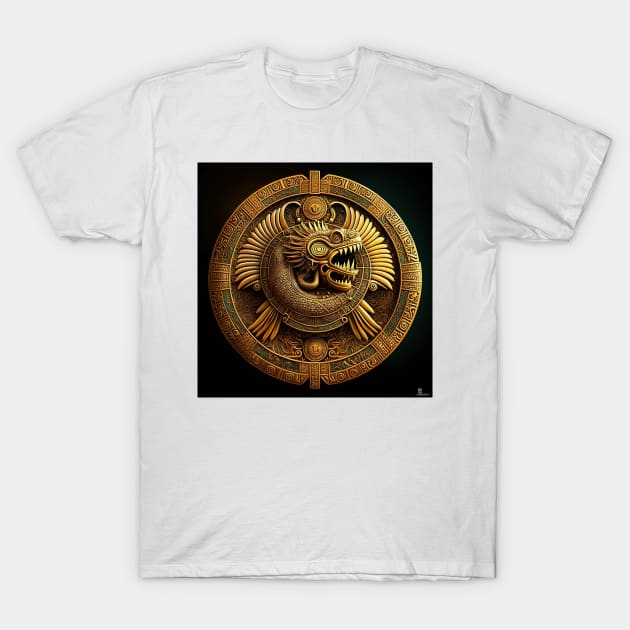 Quetzalcoatl Gold Coin T-Shirt by AstroRisq